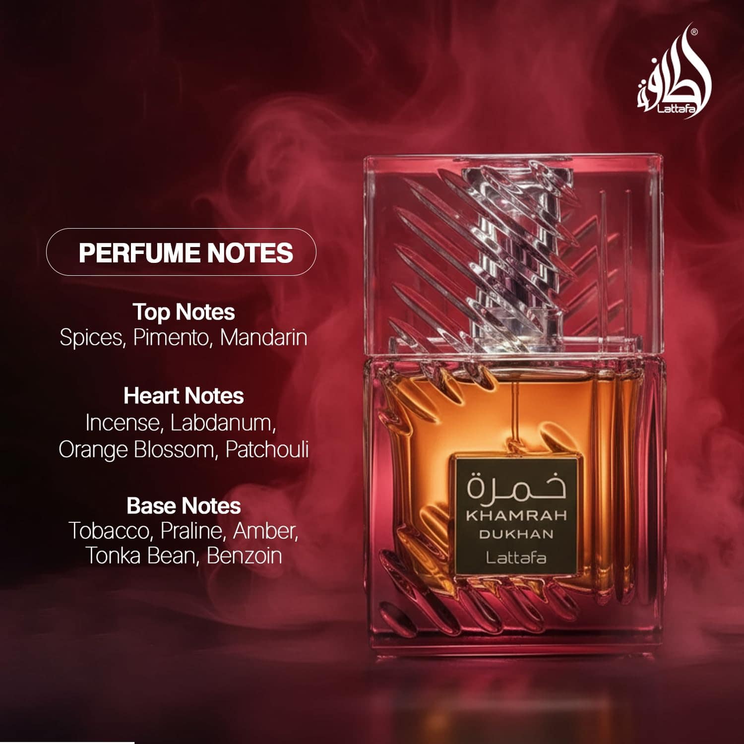 Lattafa Khamrah Dukhan - Unisex kvepalai 100ml EDP - Image 2