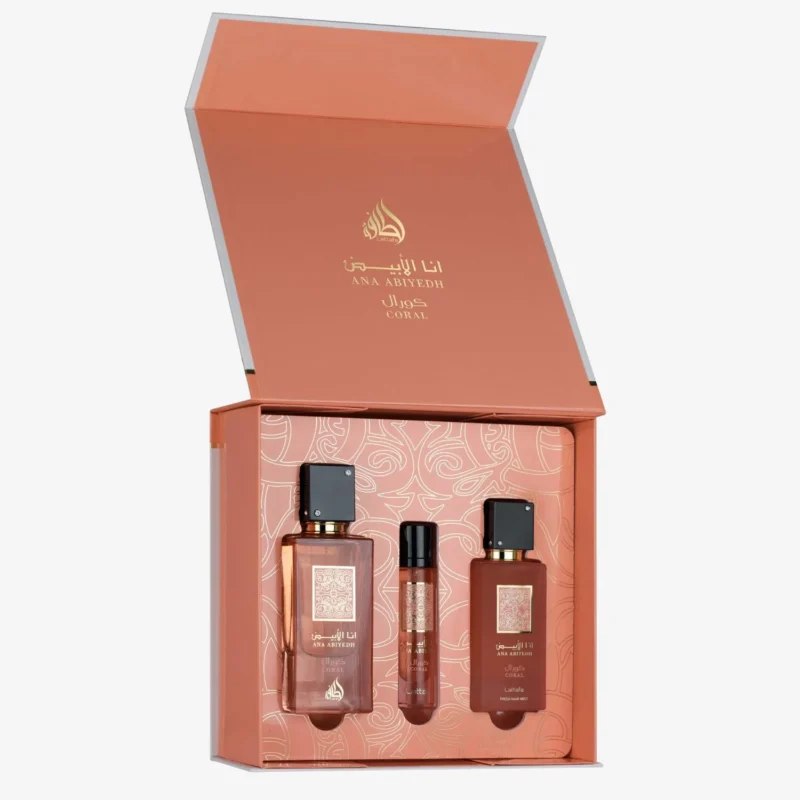 Lattafa Ana Abiyedh Coral - 3 dalių rinkinys unisex (kvapas įkvėptas Valentino - Coral Fantasy)
